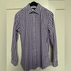 Banana Republic Purple and White Checkered Shirt